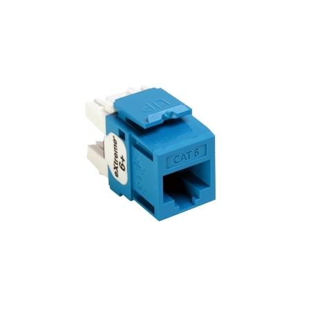 Leviton 1-Port Mod Jack 110 8W8P Utp, T568A/B Cat6 Quickport, Extreme 6+ Blue 61110-RL6